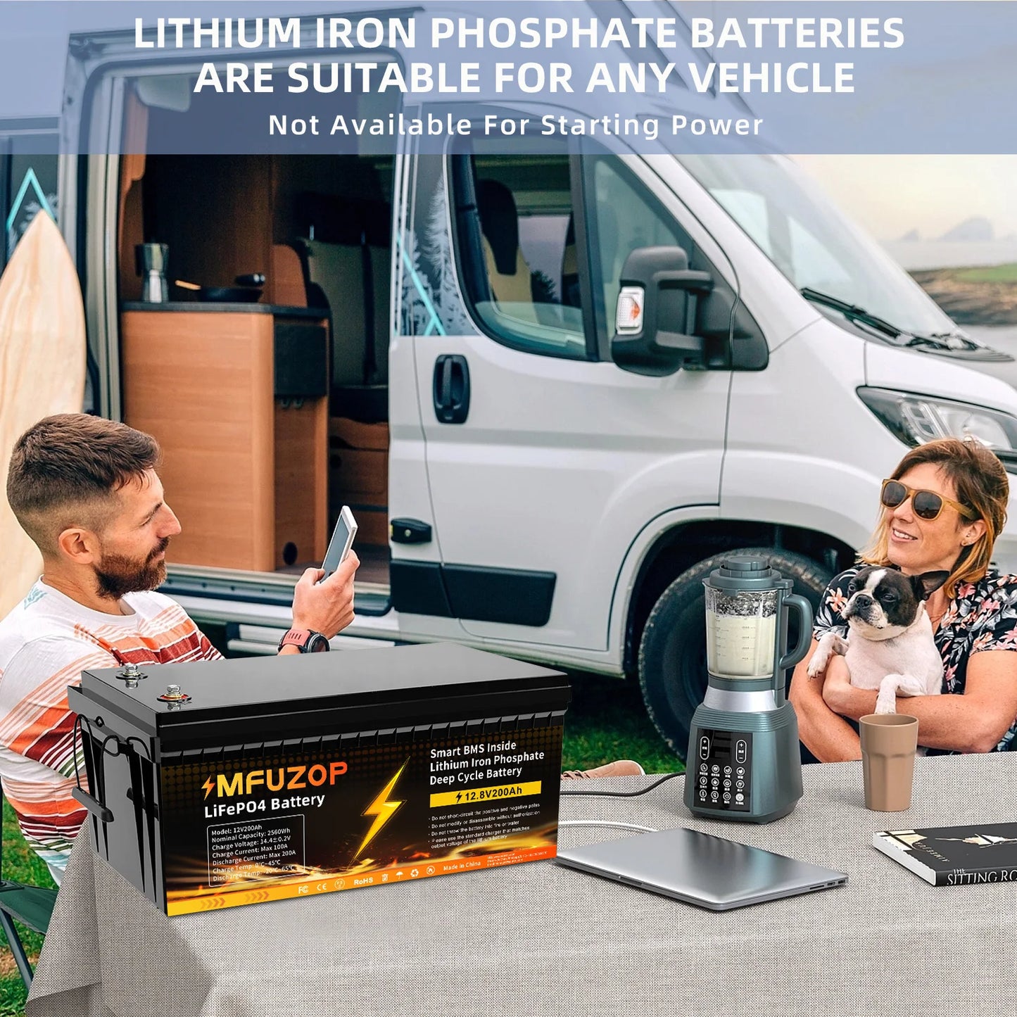 MFUZOP  12V 100Ah 200Ah 300Ah  LiFePO4 Battery Intelligent BMS System 1280Wh 2560Wh 3840Wh Deep Cycle for Solar Storage System