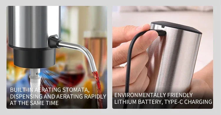 Rechargeable Electric Red Wine Openers Automatic Corkscrew Wine Openers Set Foil Cutter Wine Stopper Wine Pourer Christmas Gifts