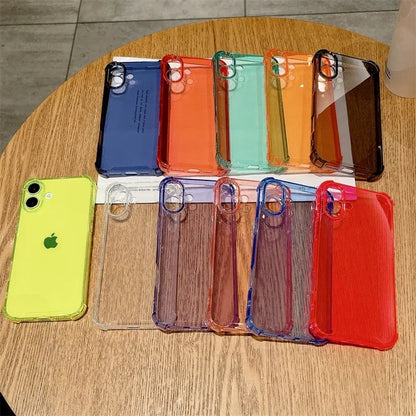 Luxury Jelly Clear Silicone Soft Case For iPhone 11 12 13 14 15 16 Pro Max 16 Plus Shockproof Protection Transparent Back Cover
