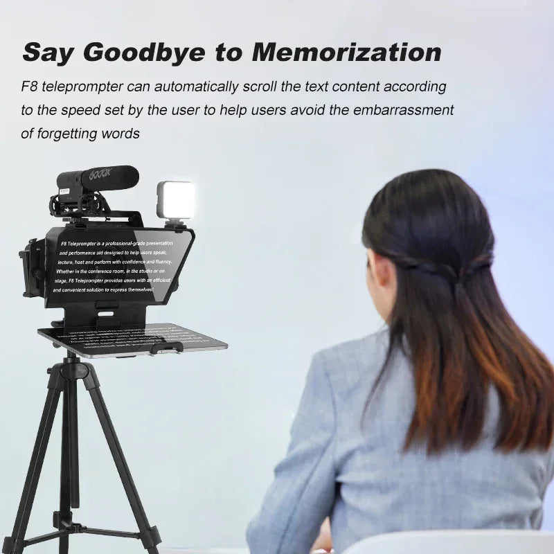 Soonpho F7 F8 Teleprompter for Tablet Laptop Smartphone Camera Bluetooth Portable Telepronter for Live Streaming Recording Video