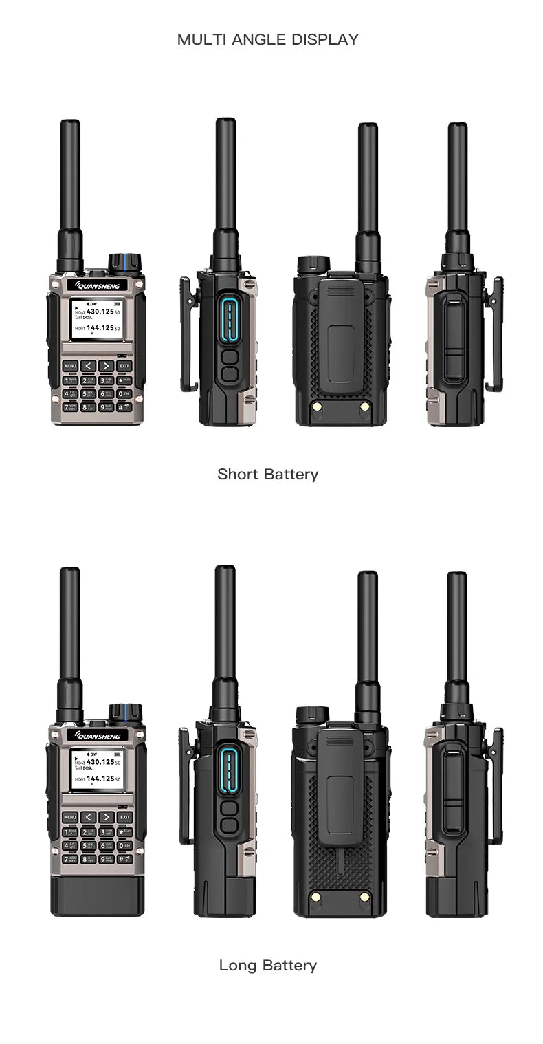 Quansheng UV-K1(8) Air Band Walkie Talkie 50-600MHz Full Band Receive UHF VHF Ham Radio Wireless Frequency Copy Type-C Charging