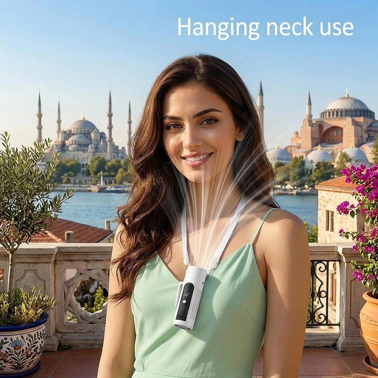 USB Rechargeable Mini Travel Fan 3000mAh High Battery Capacity 3-in-1 Handheld Neck Fan with 199 Levels Wind Speed Pocket Fan
