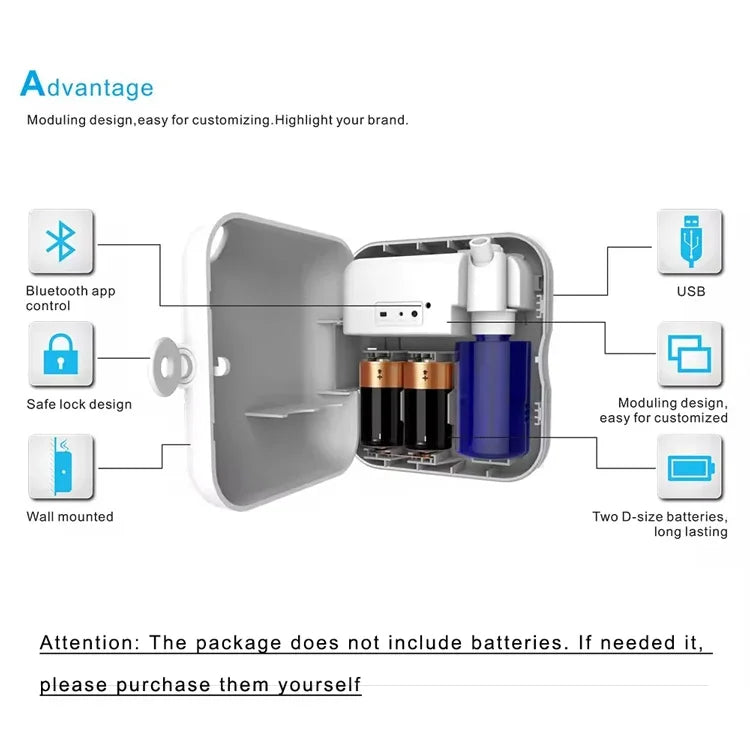 Bluetooth Control Aroma Diffuser USB Wall Waterless Aromatherapy Oil Diffuser Home Hotel Air Freshener Spray Fragrance Machine