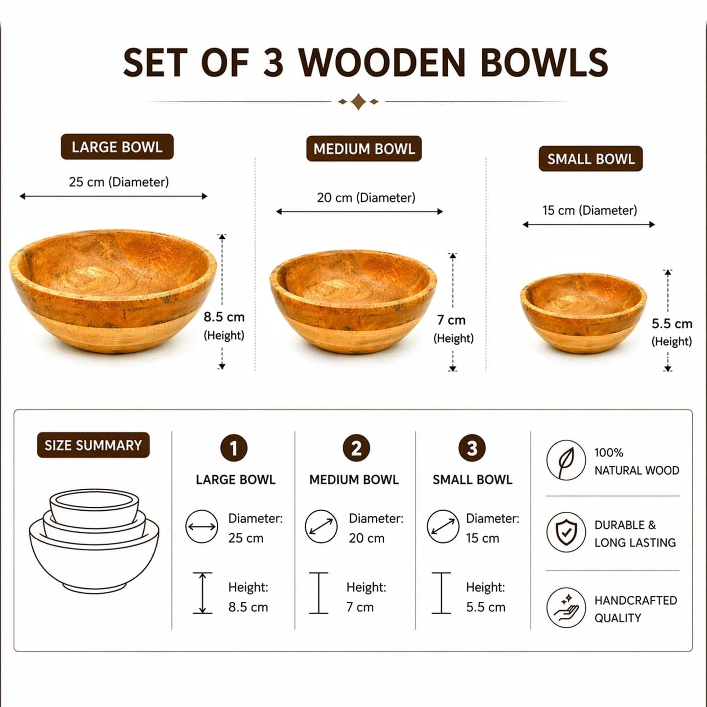 Wooden Serving Spoon Set of 2 Long Handle Eco-Friendly Minimalist Design Acacia Wood Kitchen Utensils