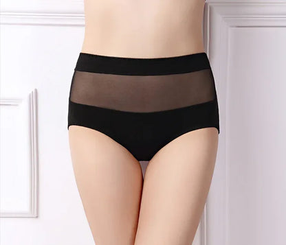 Large Size 110 Kg Triangle Underwear Women's Mesh High Waist Hip Fat Transparent Sexy Lingerie sexy panties  women panties