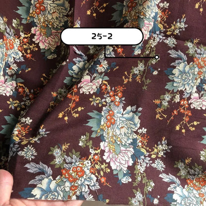145cm Wide Printed Cotton and Linen Fabric Small Floral Patterns Retro Shirt Dress DIY Clothing Sewing Fabric 90% Cotton Content