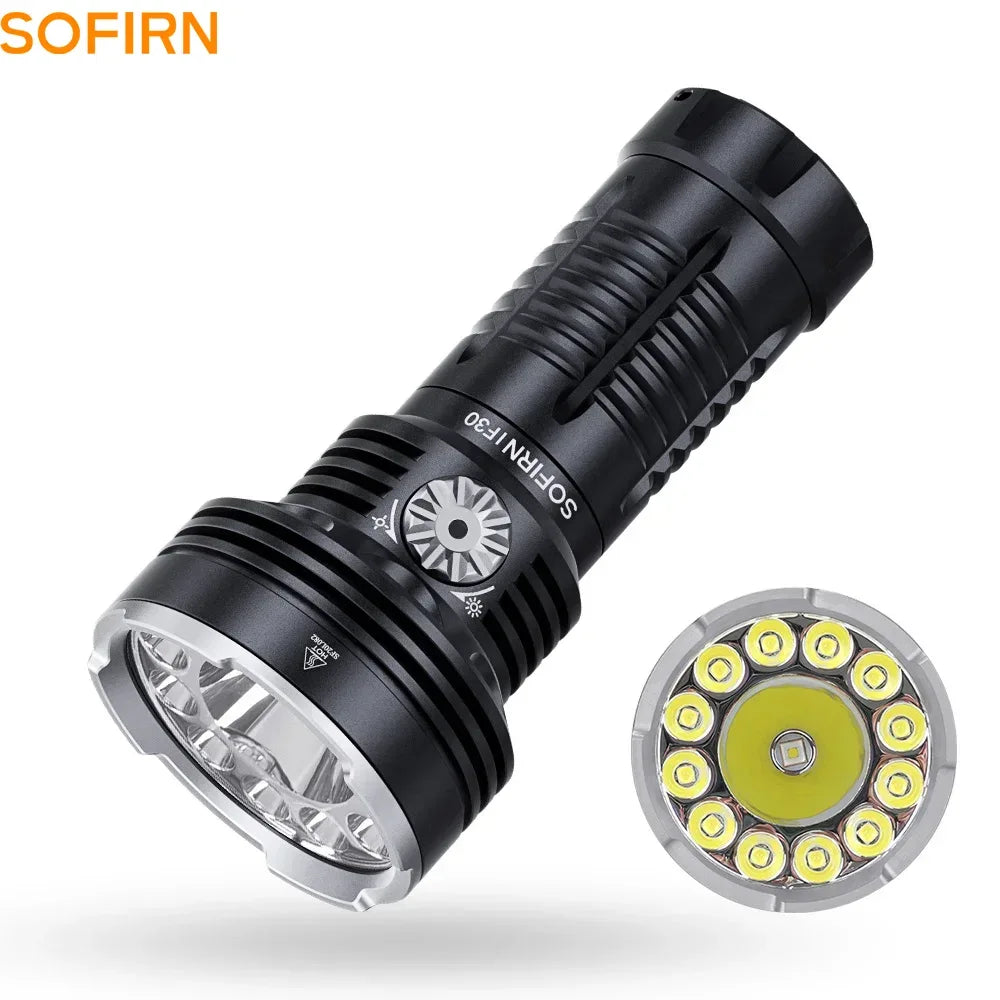 Sofirn IF30 Powerful  USB C Rechargeable EDC Flashlight IPX8 Waterproof 32650 12000lm SFT40 Lamp Portable Torch