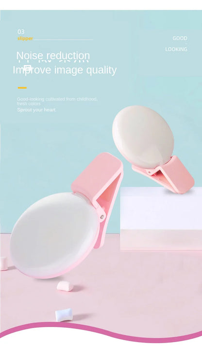 Mini Selfie Ring Light LED Flash Phone Lens Light USB Rechargeable Clip Mobile Phone Fill Lamp Women Selfie Lights
