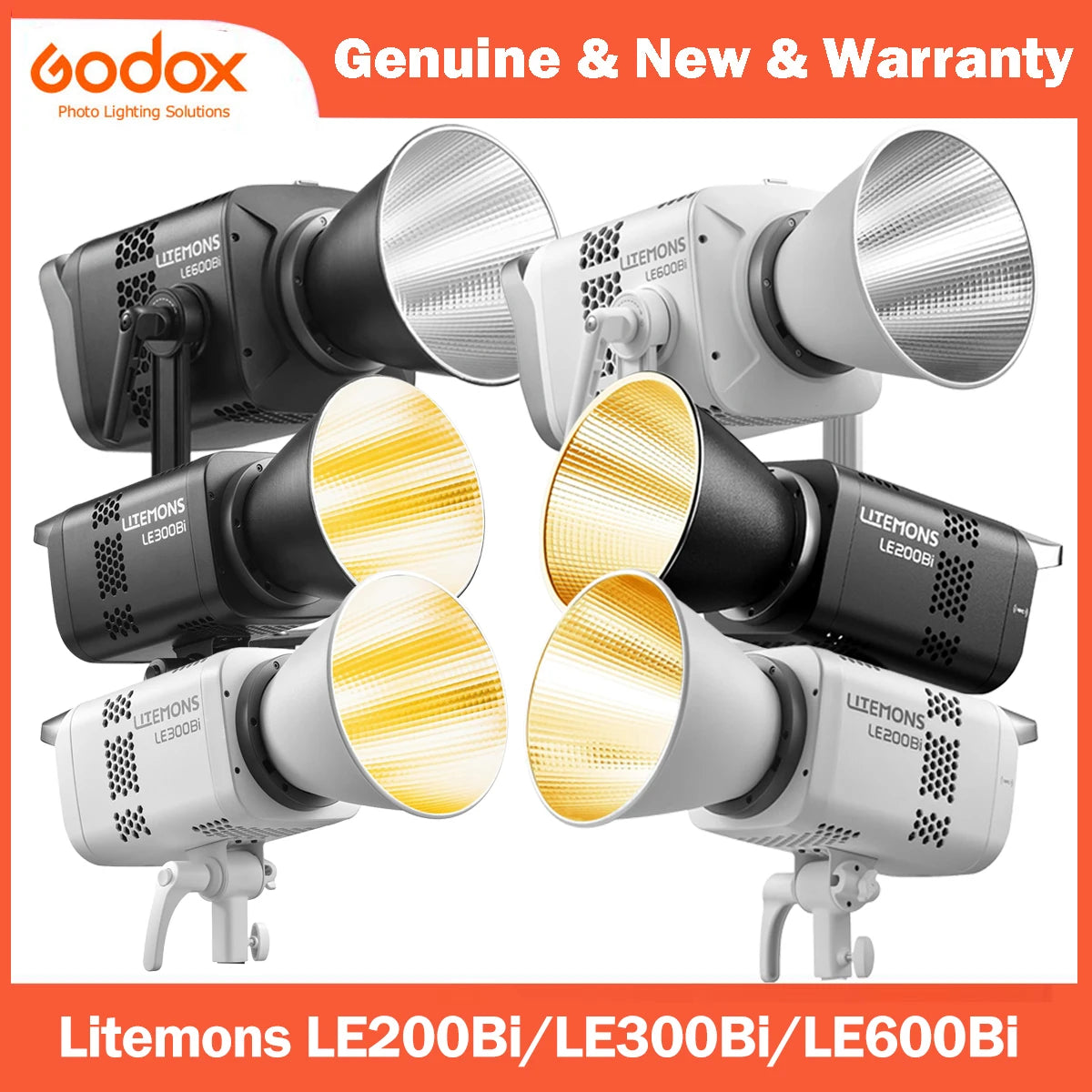 Godox Litemons LE200Bi/LE300Bi/LE600Bi Bi-color LED Light Unmatched Brightness APP Control with Bowens Mount for Shooting