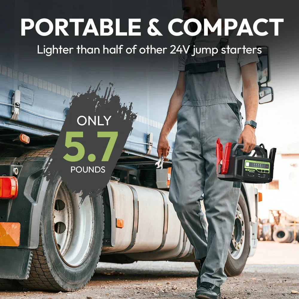 YESPER 24V Jump Car 6000A Peak Jump Starter For car Truck Portable Truck Battery Starting Device External battery