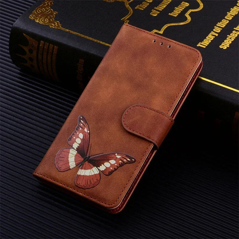 For Xiaomi Redmi 13 Case Solid Color Leather Flip Phone Case for Xaomi Redmi 13 Cover Redmi13 13C 5G Wallet Card Slots Etui