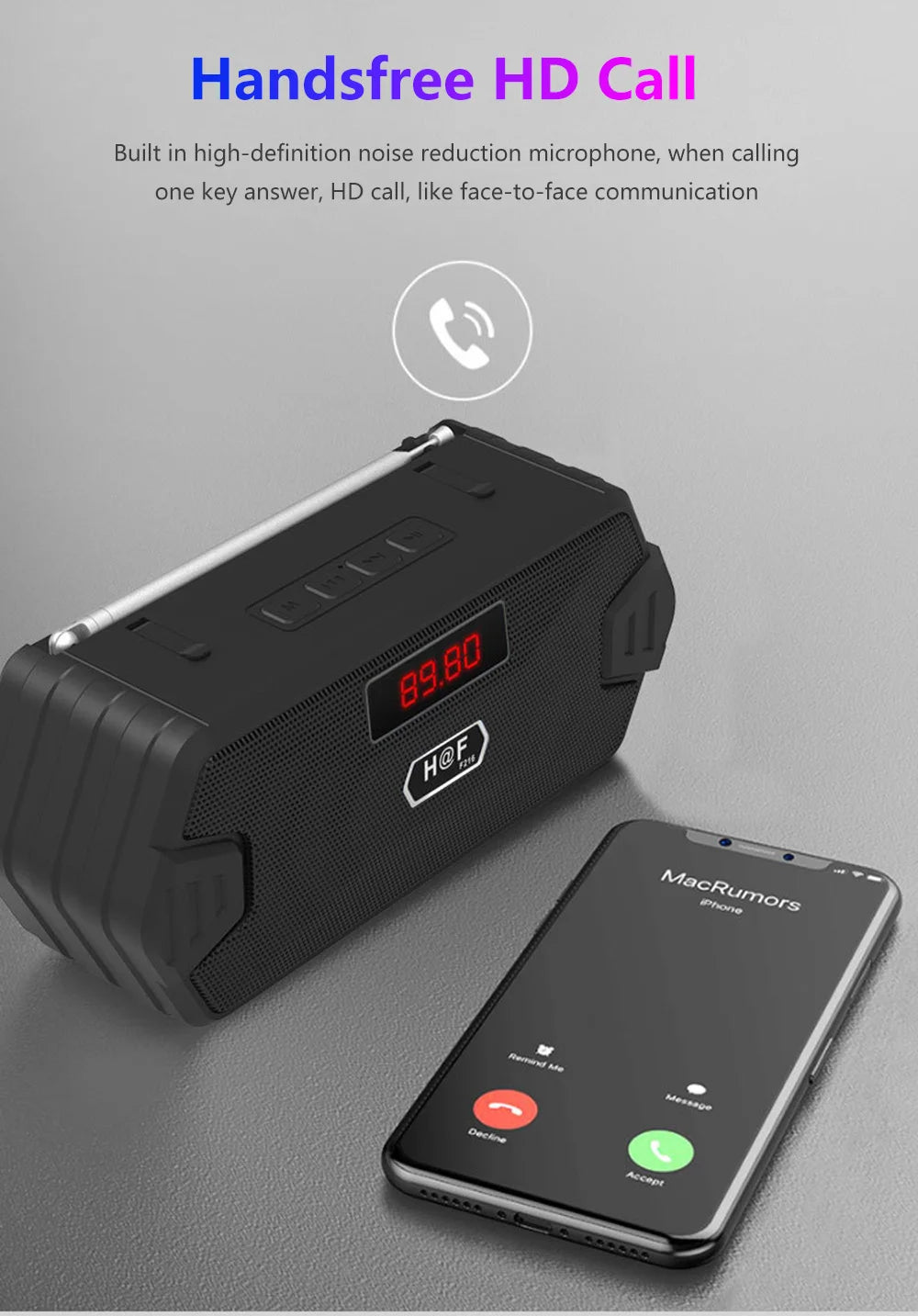 Portable Wireless Speaker Bluetooth-compatible Outdoor USB Speakers With FM Radio For Receiver AUX TF MP3 LoudspeakerPhone PC