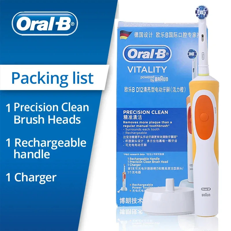 Oral B Electric Toothbrush Vitality Model Tooth Brush D12 Rotation Clean Teeth Rechargeable Brush Removel Plaque White Teeth