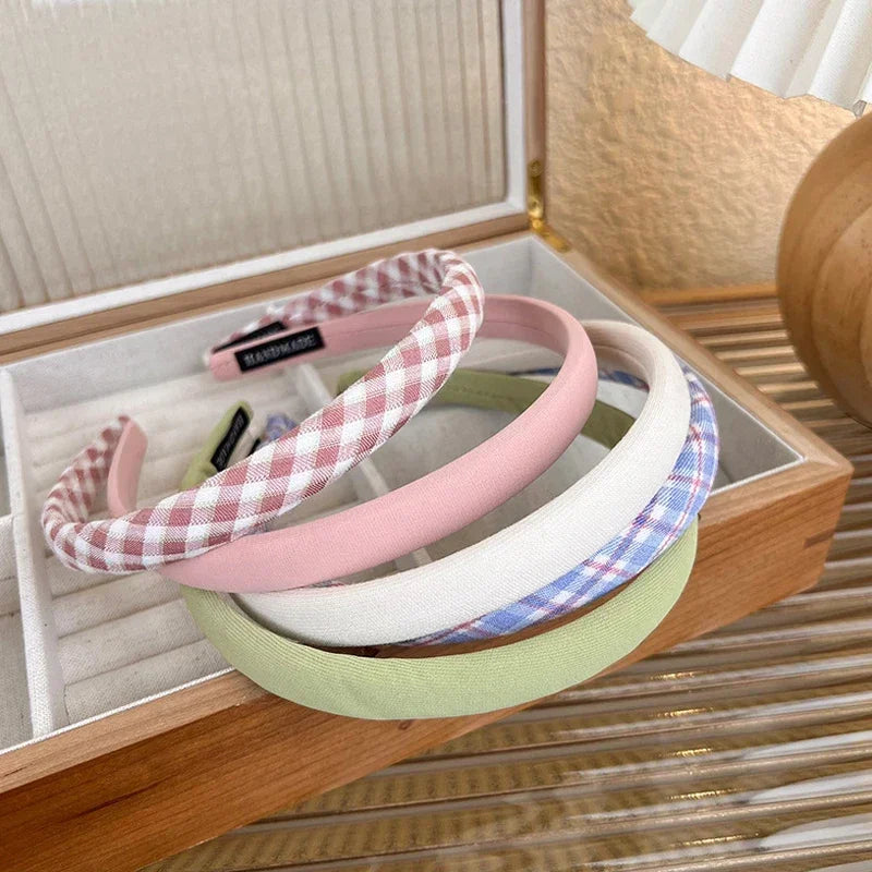 Thin Sponge Hairband 2024 Spring Summer Women's Girls Elegant Head Band Makeup Face Wash Hair Hoop Fashion Hair Accessories