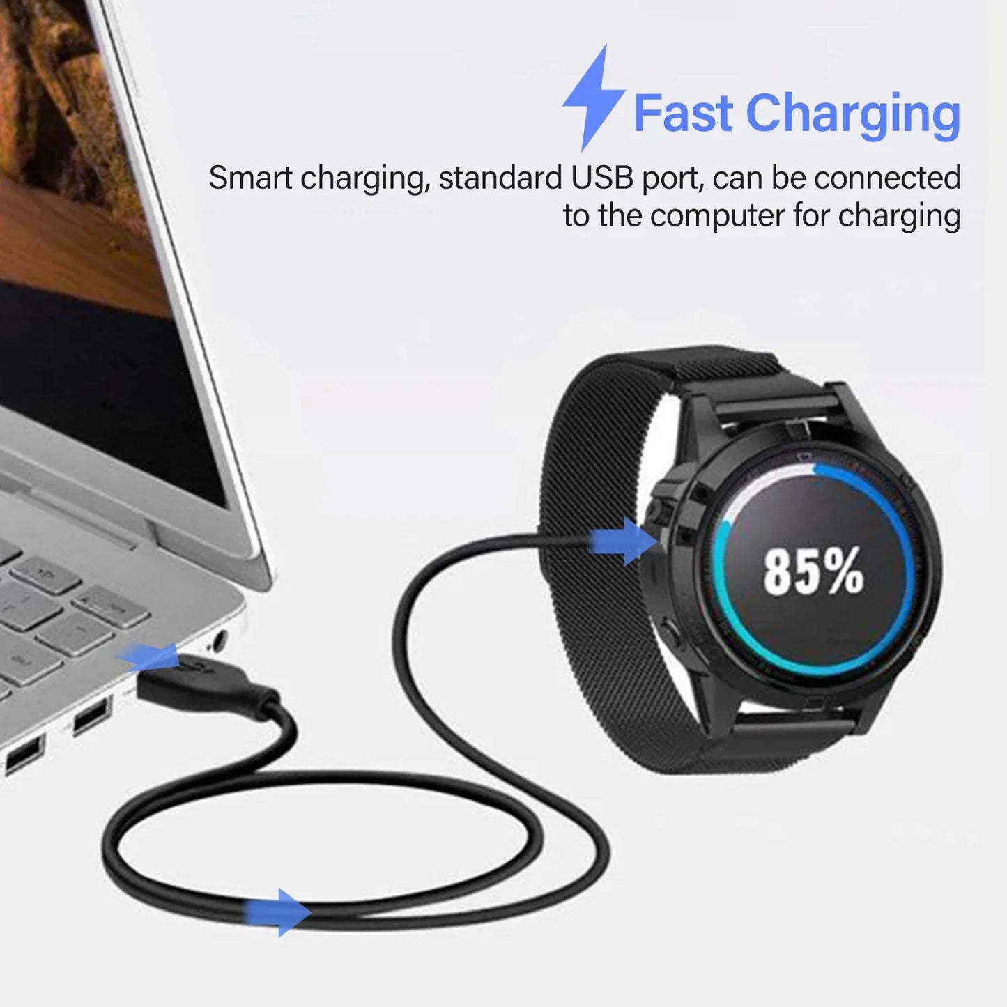 Charger for Garmin Forerunner 45 55 245 255 265 745 945 955 965,Vivoactive 3 4S, Venu 2 Plus,Fenix 8 7 7S 7X 6 5 Charging Cable