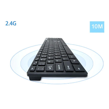 Ultra-thin 2.4G Wireless Keyboard Mouse Set with Keyboard Film Computer Office Gaming Silent Keyboard and Mouse（No Battery）