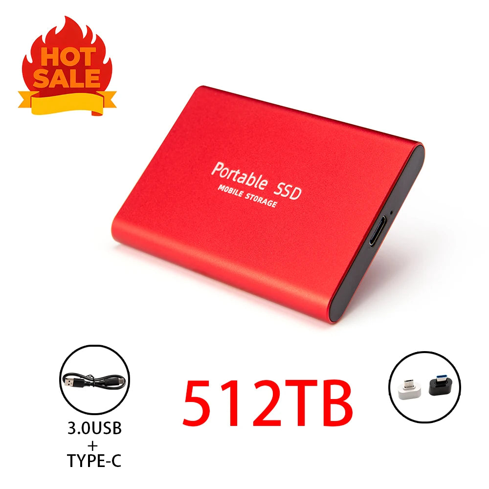 Highly cost-effective external hard drive, durable, efficient, and portable, with 256TB high-speed USB 3.1 Type C