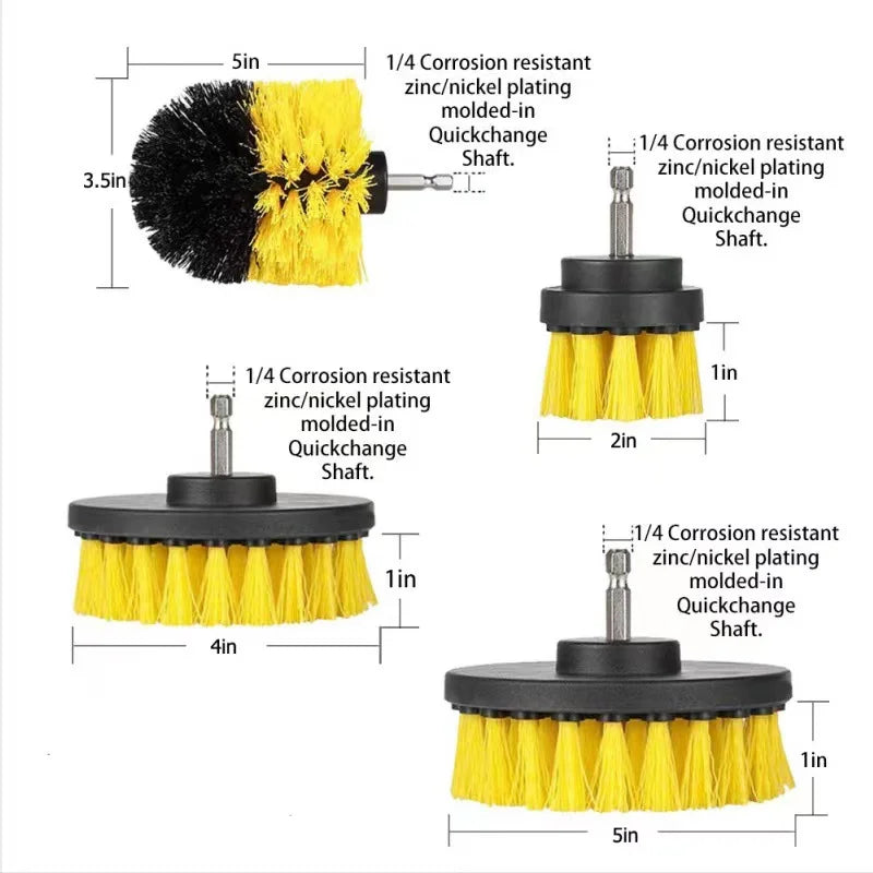 Electric Scrubber Drill Brush Kit Power Drills Scrubber Brush For Carpet Glass Car Tires Nylon Extension Pole Floor, Automotive