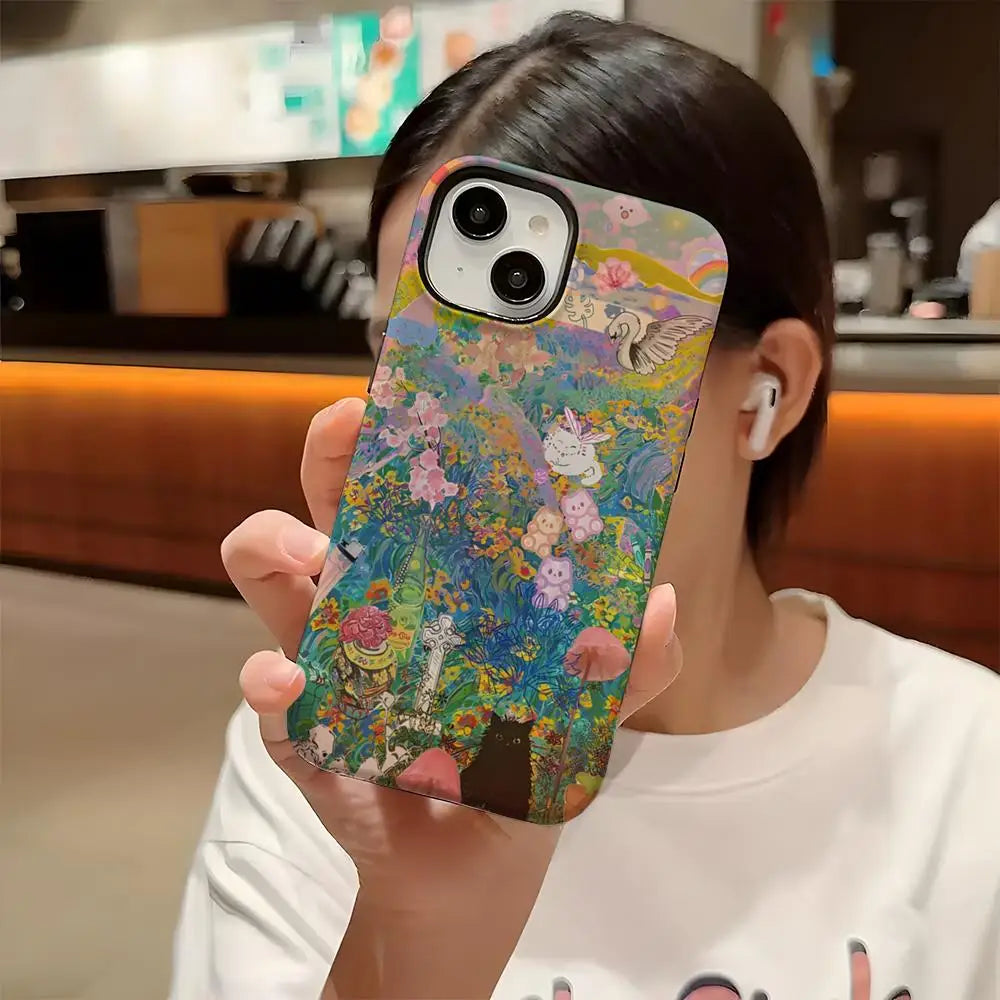 Bladee 333 Spiderr Phone Case For Iphone 16 Pro Max 15 13 14 12 11 14 Pro Max 15 Pro Max Two-in-one Cover