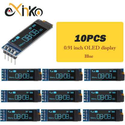 1-10pcs 0.91 inch OLED display module white/blue OLED 128X32 LCD LED Display SSD1306 12832 0.91 IIC i2C Communicate for ardunio
