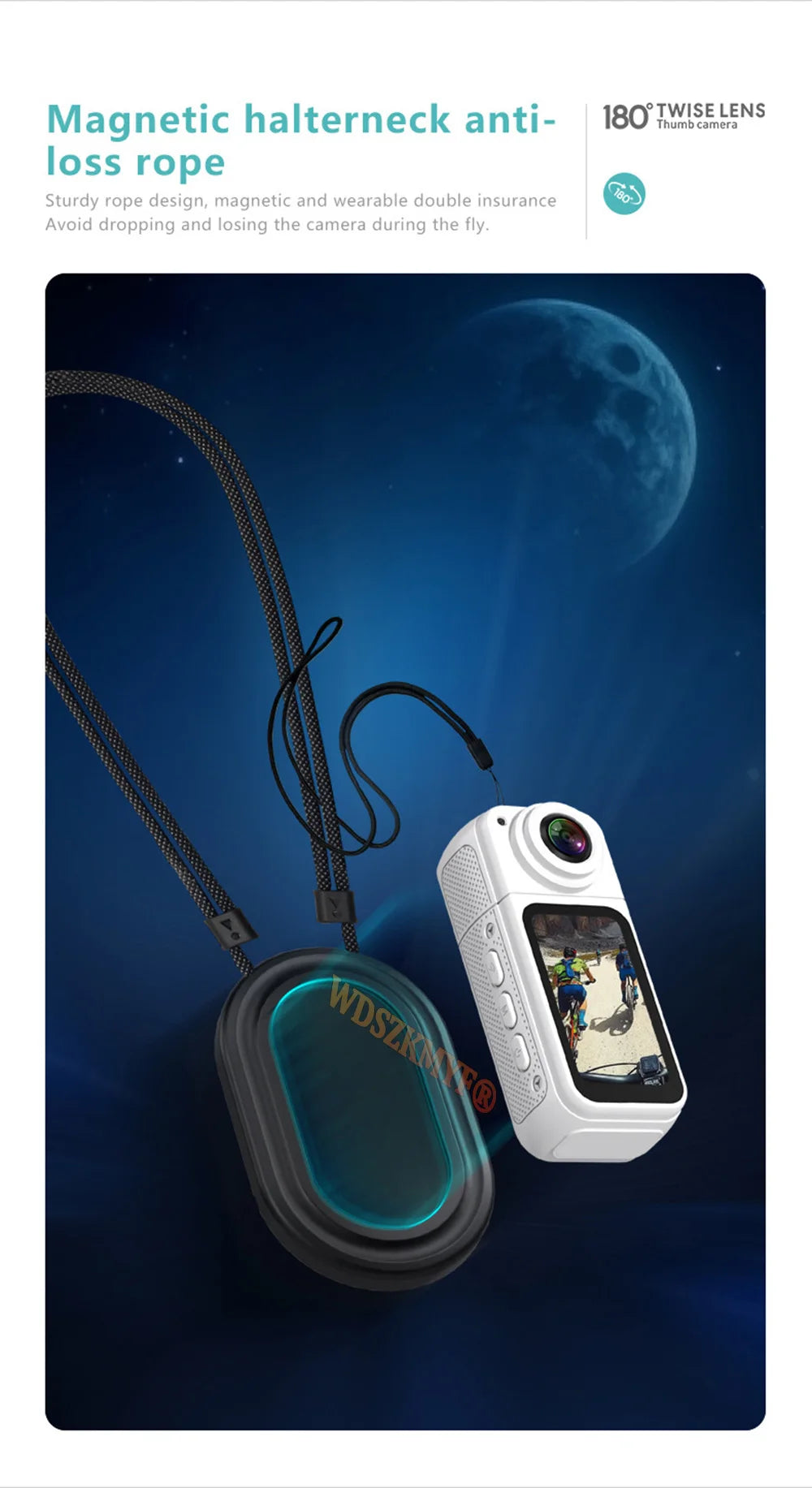 2.7K 180° Rotatable Wifi Outdoor Sports Camera 1.4Inch Screen Thumb Action Cam Motorcycle Road Sport Magnetic Attraction Bracket