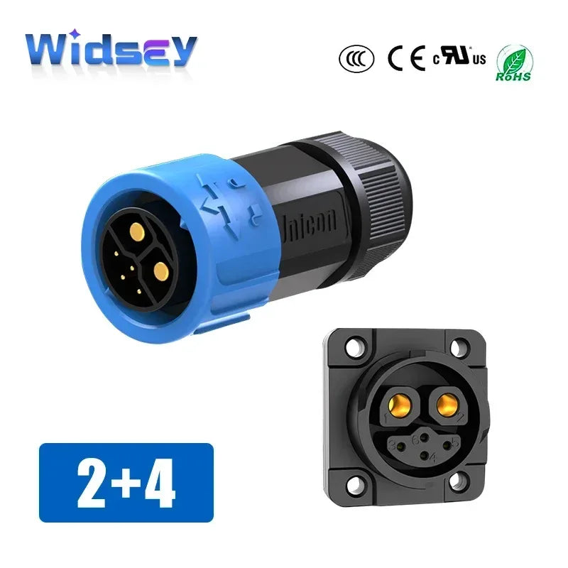 M23 2+4 Rechargeable Battery Aviation Plug Electric Motorcycle Battery Charging Connector 6pin Male Female Waterproof Connector