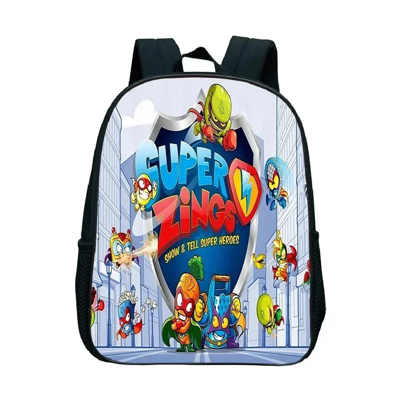 SuperThings Backpack Toddler Cartoon Schoolbag Boys Girls Kindergarten Bag Waterproof Kids Bookbag 12 Inch