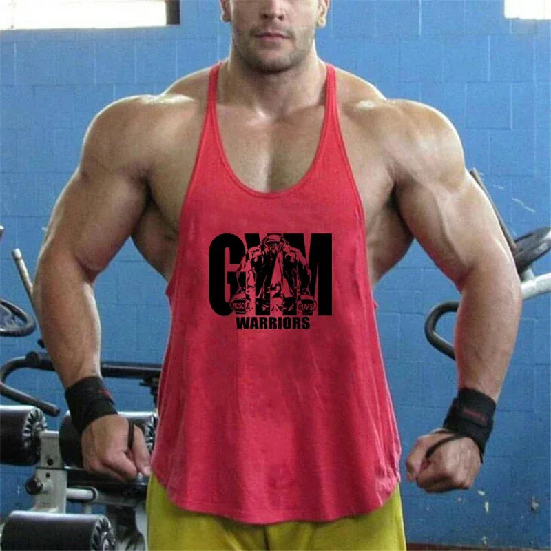 Gym Bodybuilding Tank Tops Fashion Y-back Suspenders Vests Cotton Breathable Sleeveless Singlets Mens Fitness Muscle Sport Shirt