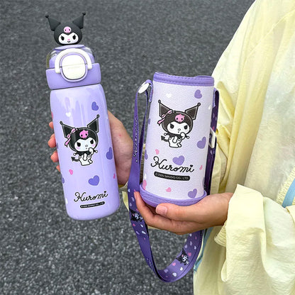 1pc Kuromi Large-Capacity Stainless Steel Insulated Cup - 520ML Portable Water Bottle for Outdoor Sports, Dual-Drinking Lid