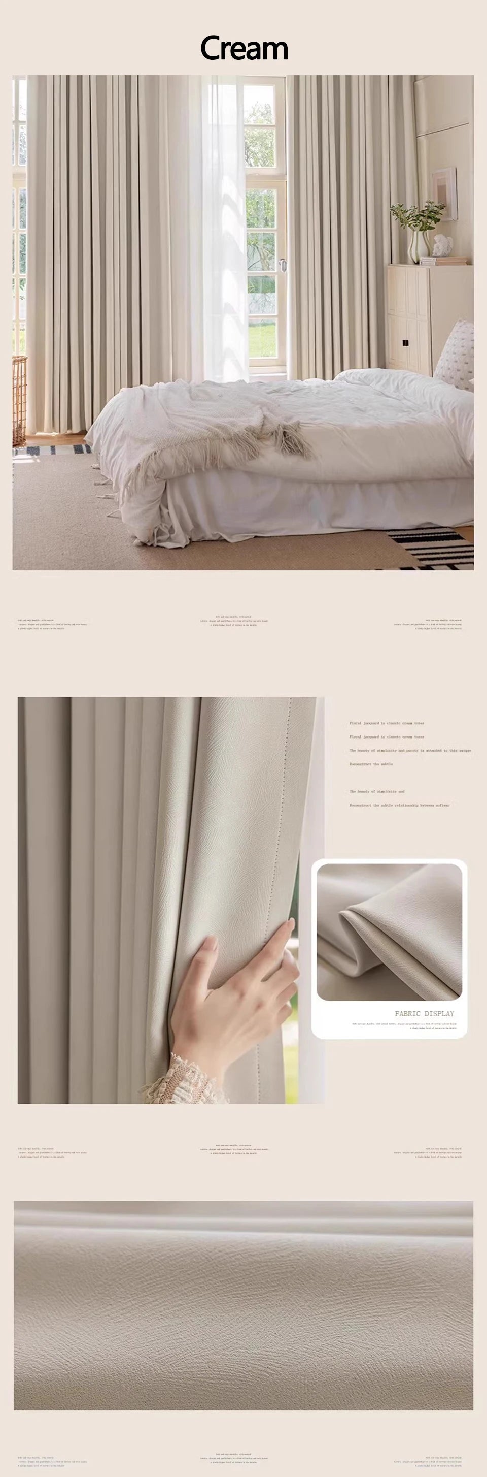 YCENTRE High Shading Rate Blackout Curtain, Blinds for Living Room, Window Treatment Drapes for Bedroom,Big size Custom Made