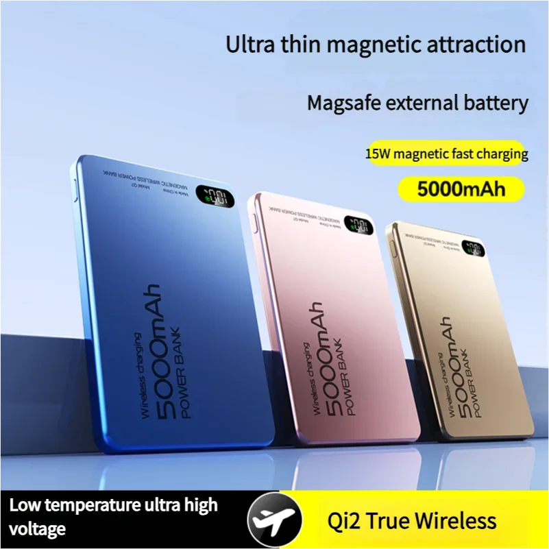New 10000mAh Ultra-thin Magsafe Power Bank 22.5W Super Fast Charging Portable External Battery for IPhone 16 15 14 13 12 Huawei
