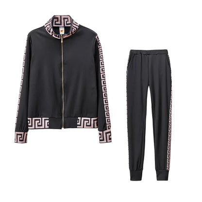 2025 Europe And The United States New Style Leisure Printing Stitching Two-piece Suit