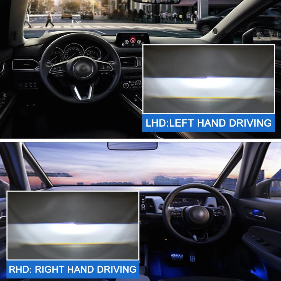 2.5 Inch Bi Led Projector Lens Led Light H4 H7 9005 9006 Car Headlight Bulb High Low Beam 6000K Diode 100W 40000LM Turbo Tuning