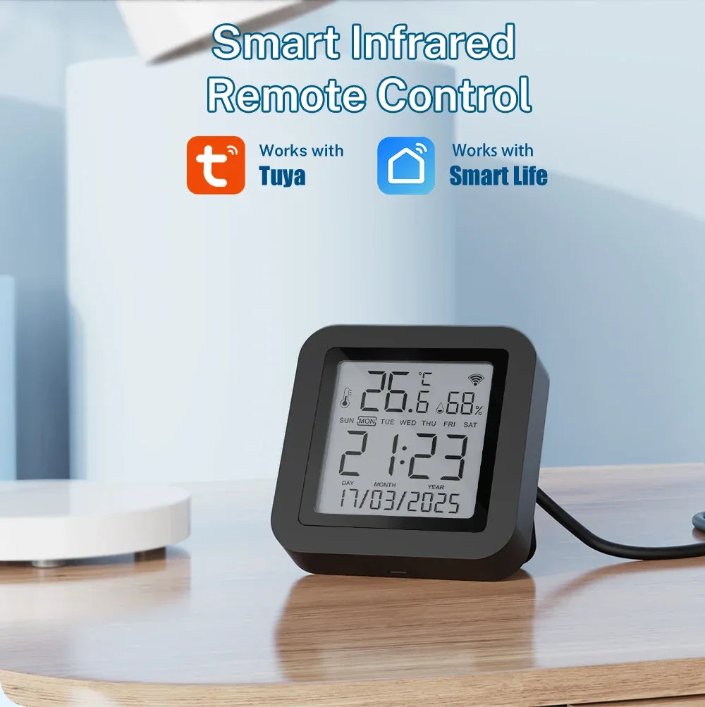 Tuya WiFi IR Remote Control With Temperature Humidity Sensor for Smart Home APP via Smart Life Work with Yandex Alexa