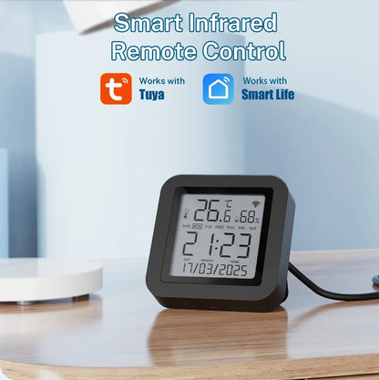 Tuya WiFi IR Remote Control With Temperature Humidity Sensor for Smart Home APP via Smart Life Work with Yandex Alexa