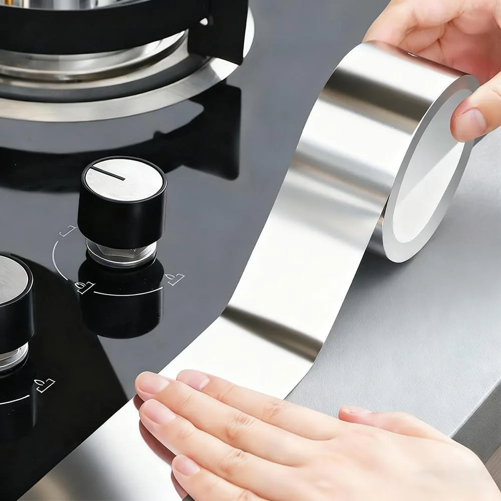 5-20m Kitchen Aluminum Foil Tape Waterproof Heat Resistant Heavy Duty 3/5cm Width Self Adhesive Seal Tape for Stove Gap Repair