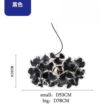 Modern Hanging Ceiling Lamp Chandelier for Living Room Lustre Petal Pendant Chandelier Bedroom Restaurant Black Indoor Lights