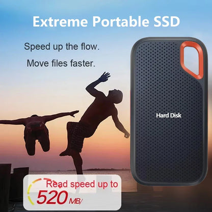 Portable SSD 1TB External Hard Drive Fast Transfer Solid State Drive Large Capacity Waterproof Hard Disk Storage for Laptops/PC