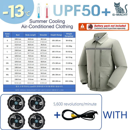 Summer 4 Fans Air Conditioning Cooling Vest Men Women Ultralight Outdoor Jacket Sun Protection Windbreaker Travel Fishing Sports