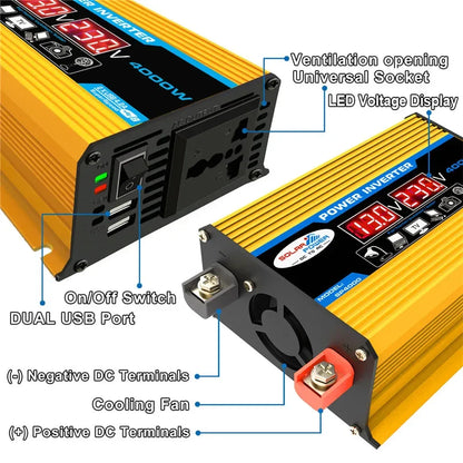 2000W Solar Energy System 110V/220V 4000W Solar Panel Inverter Glass 12V Battery Charging Controller For Home/Outdoor Use