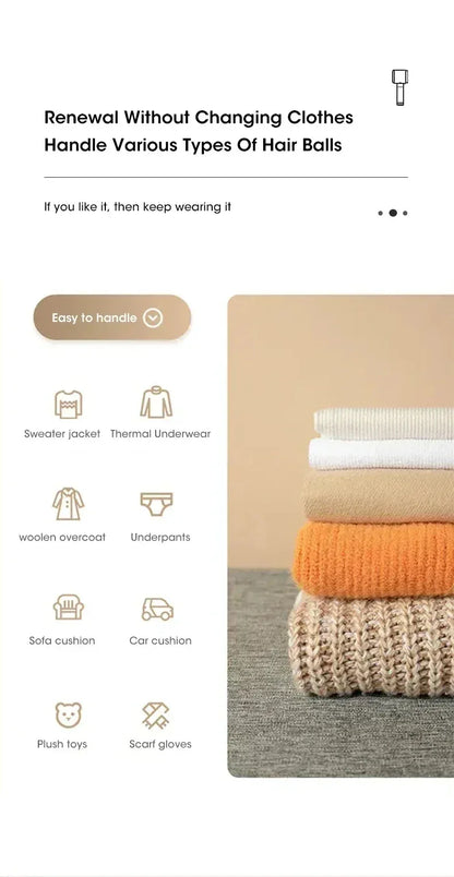 HOMEFISH Lint Remover for Clothing Electric Pellet Fluff Remover Rechargeable Fabric HairBall Shaver Removes Lint from Clothes