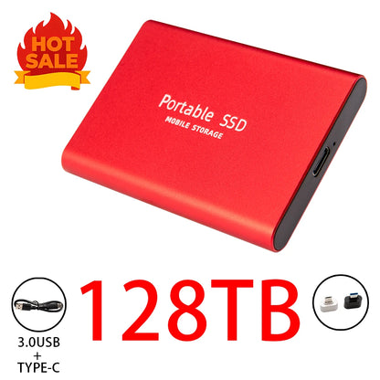 Highly cost-effective external hard drive, durable, efficient, and portable, with 256TB high-speed USB 3.1 Type C