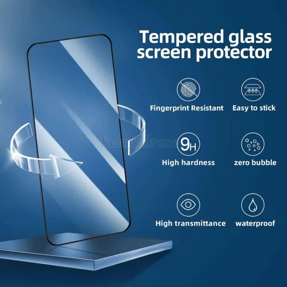 2Pcs Ultra HD Tempered Glass For iPhone 17 16 15 14 13 Pro Max Air 16e 12 11 Pro 15 14 Plus XS XR One Click Easy Install Glass