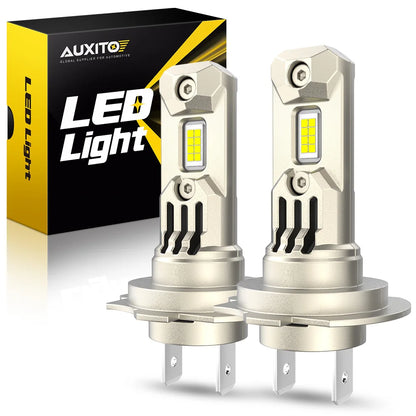 AUXITO 2Pcs H7 Car Headlights LED Lights For Car CSP Headlight Bulb 6500K White Day Running Automobile Lamp With Cooling Fans