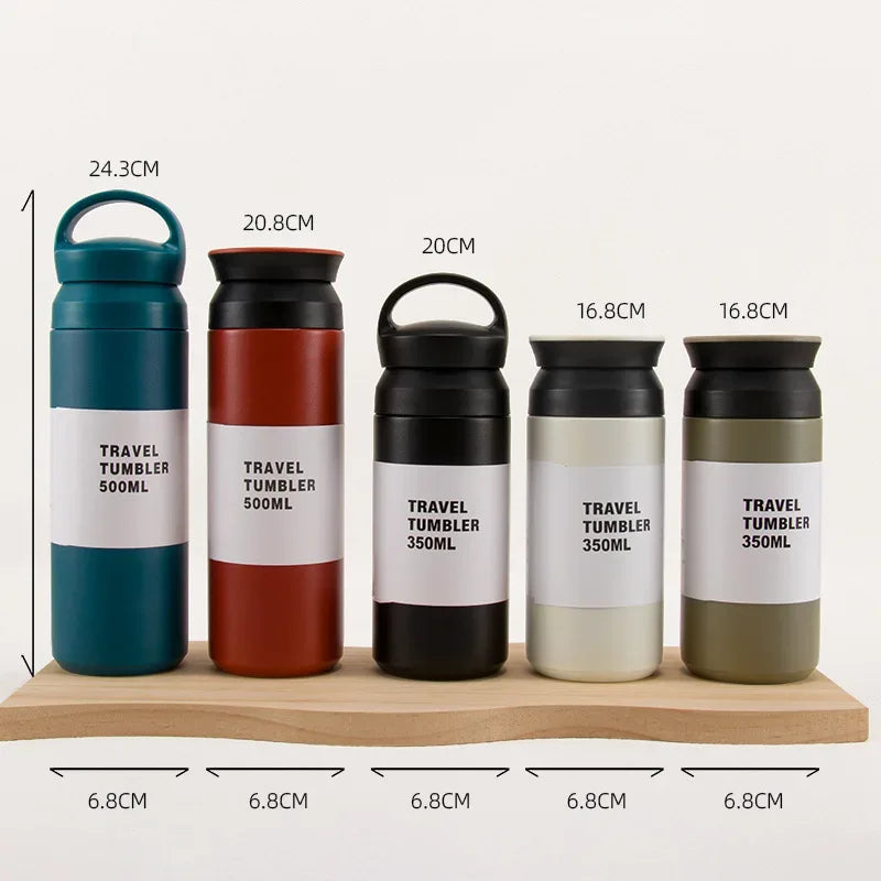 500ml Stainless Steel Thermos Cups Coffee Mug Insulated Water Bottle Thermal Tumbler Vacuum Flask Portable Hot and Cold Cup