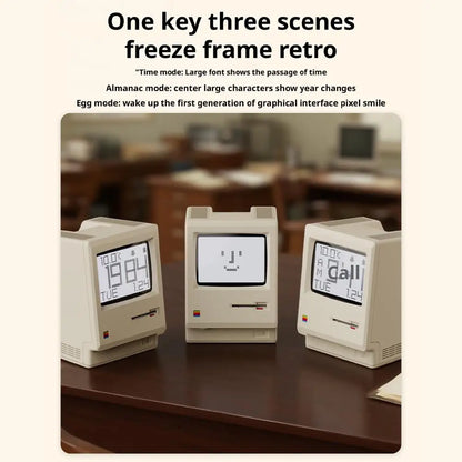 Desktop Digital Clock Retro Classic Design Beige Floppy Disk Decor Tech Gadget Gift For Men Women Office Desk Novelty Ornament