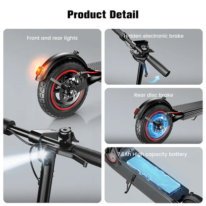 W6 Electric Scooter 10 Inch 500W Motor 36V 10.5Ah Battery 35km/h Max Speed Foldable E-Scooter With APP Dual Brakes Scooters