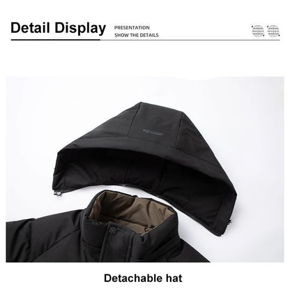 Graphene Warm Windproof Jacket Men 2024 Winter New Fashion Comfortable Thickened Outdoor Hooded Overcoat Male Casual Clothes