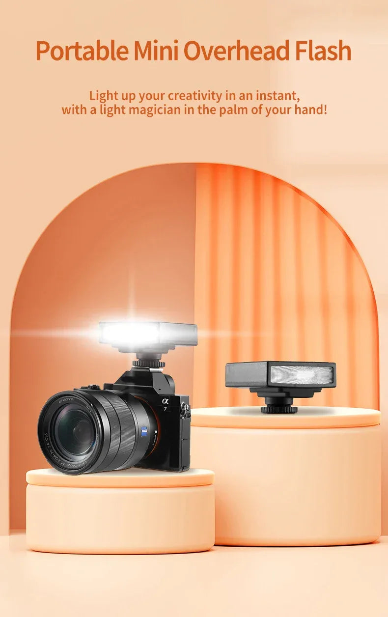 MIAOTU Mini Camera Flash Speedlite GN12 5600K Standard Hot Shoe Mount for Sony Canon Nikon Panasonic Olympus DSLR Camera