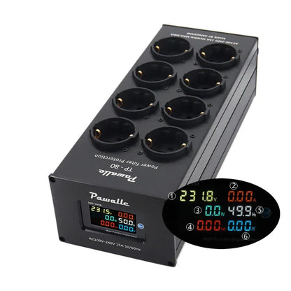 Pawalle Tp80 Audio Noise AC Power Filter Power Conditioner Power Purifier Surge Protection with EU Outlet Power Strip